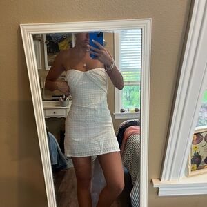 Princess Polly White Ruched Strapless Sheath Dress